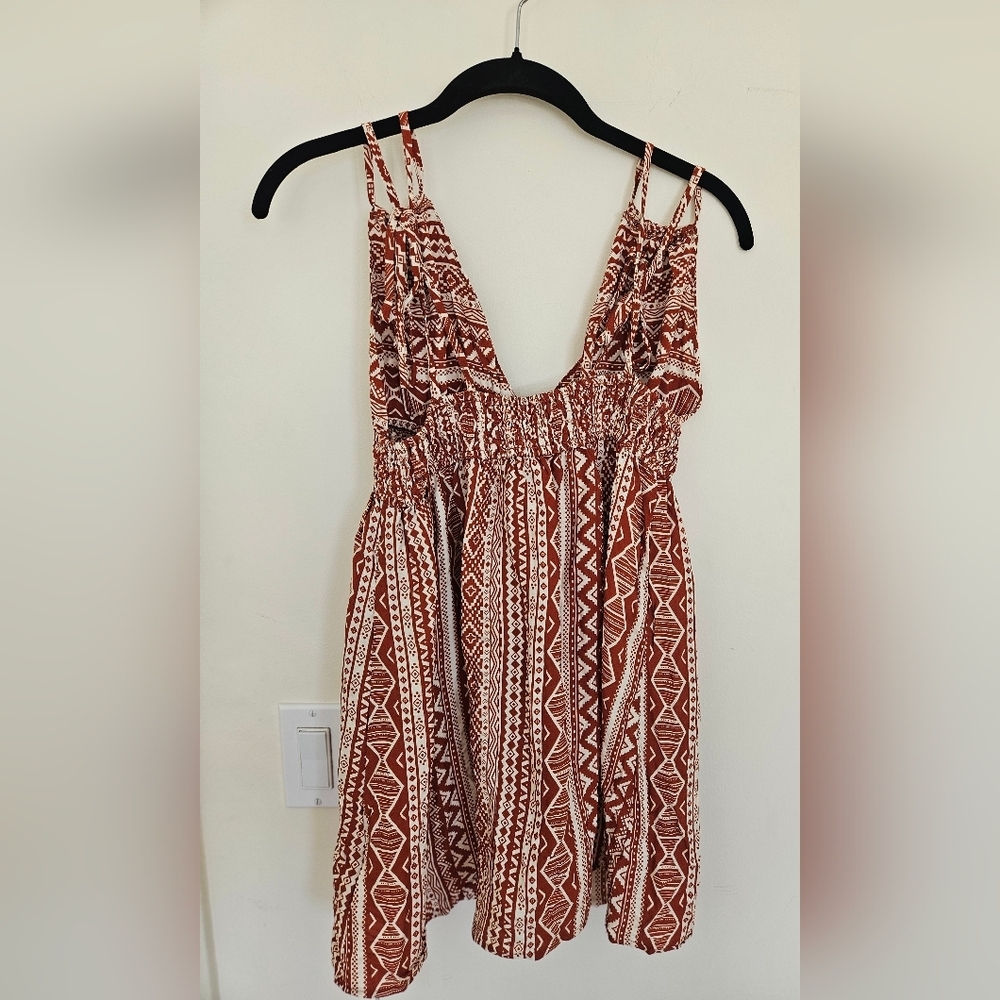 Cupshe Tie Shoulder Sweetheart Boho Mini Dress NWT - Picture 9 of 13